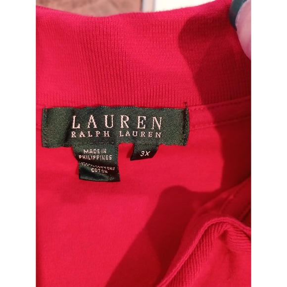 Lauren Ralph Lauren Womens Red Polo Shirt Crest Logo 3XL - Picture 2 of 8